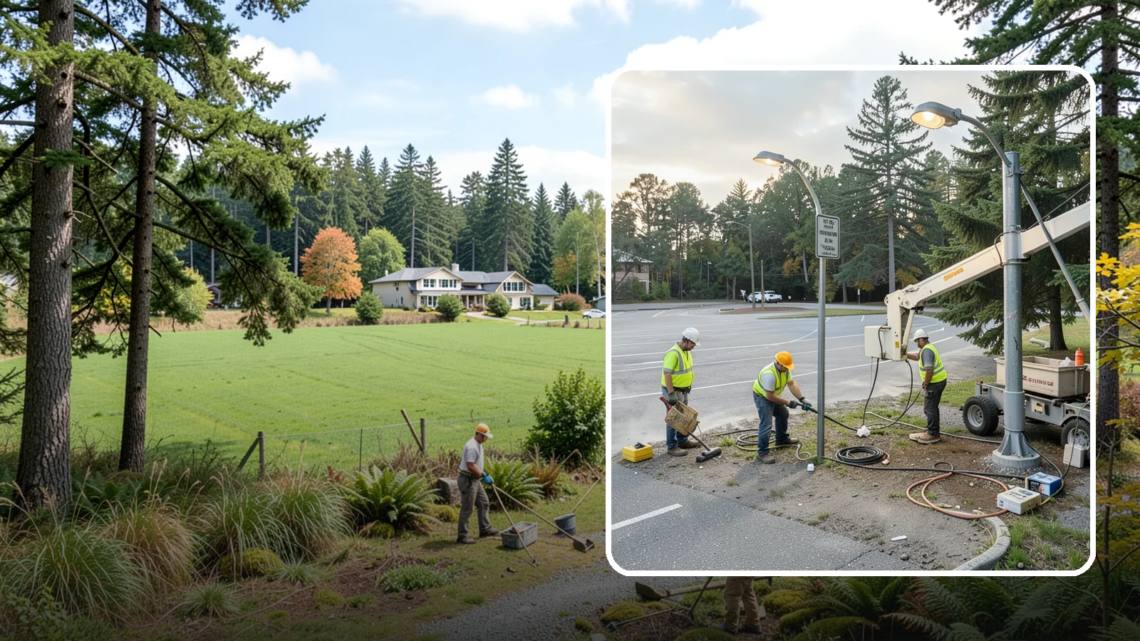 Parking Lot Lighting in Lyman, Skagit County, WA - Maintenance and repair of pole-mounted parking lot lighting at public facilities and transit sites.