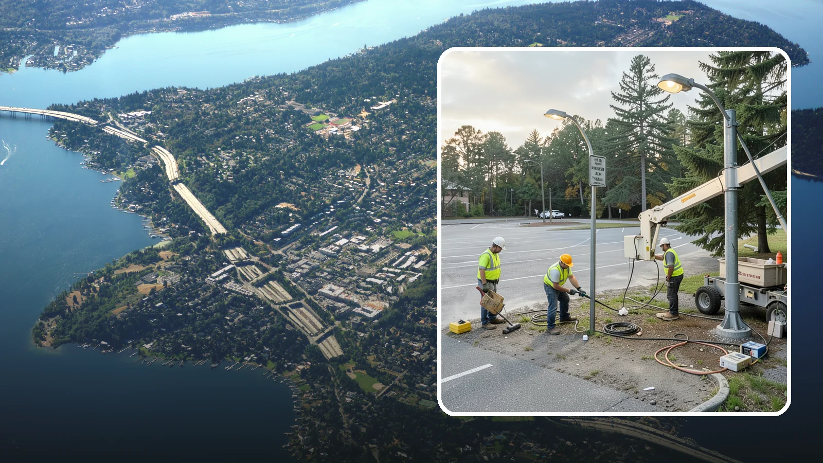 Parking Lot Lighting in Mercer Island, King County, WA - Maintenance and repair of pole-mounted parking lot lighting at public facilities and transit sites.