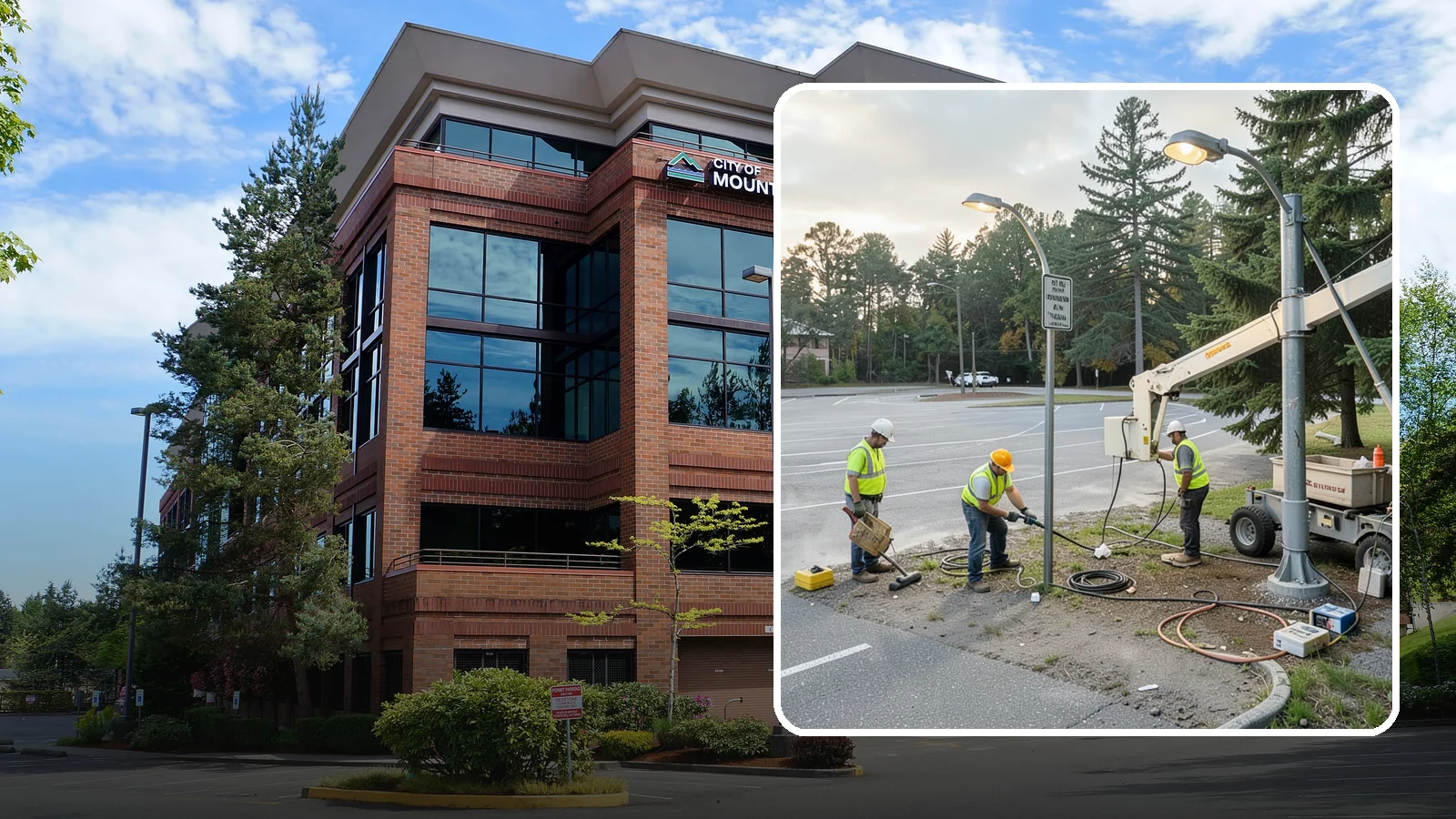 Parking Lot Lighting in Mountlake Terrace, Snohomish County, WA - Maintenance and repair of pole-mounted parking lot lighting at public facilities and transit sites.