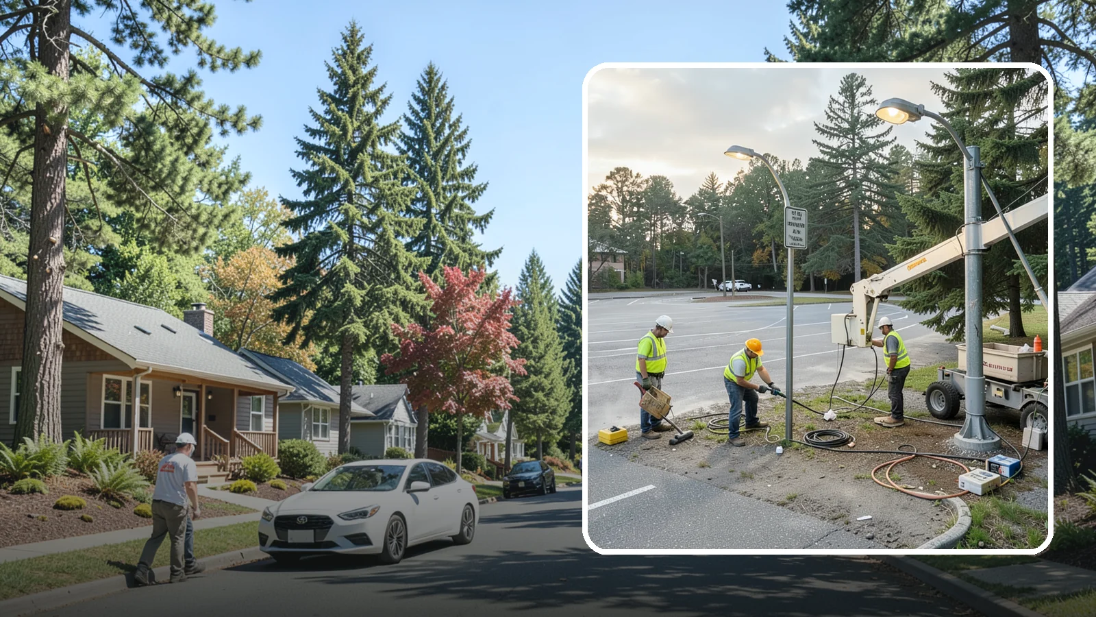 Parking Lot Lighting in Orting, Pierce County, WA - Maintenance and repair of pole-mounted parking lot lighting at public facilities and transit sites.
