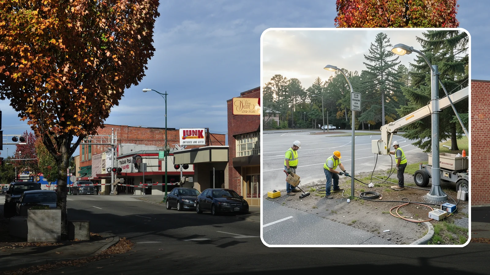 Parking Lot Lighting in Puyallup, Pierce County, WA - Maintenance and repair of pole-mounted parking lot lighting at public facilities and transit sites.
