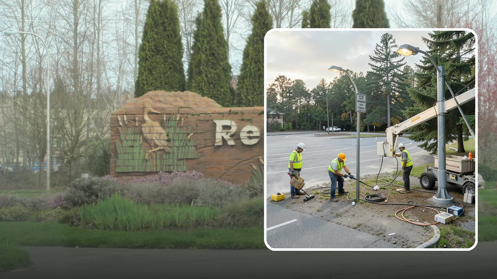 Parking Lot Lighting in Renton, King County, WA - Maintenance and repair of pole-mounted parking lot lighting at public facilities and transit sites.