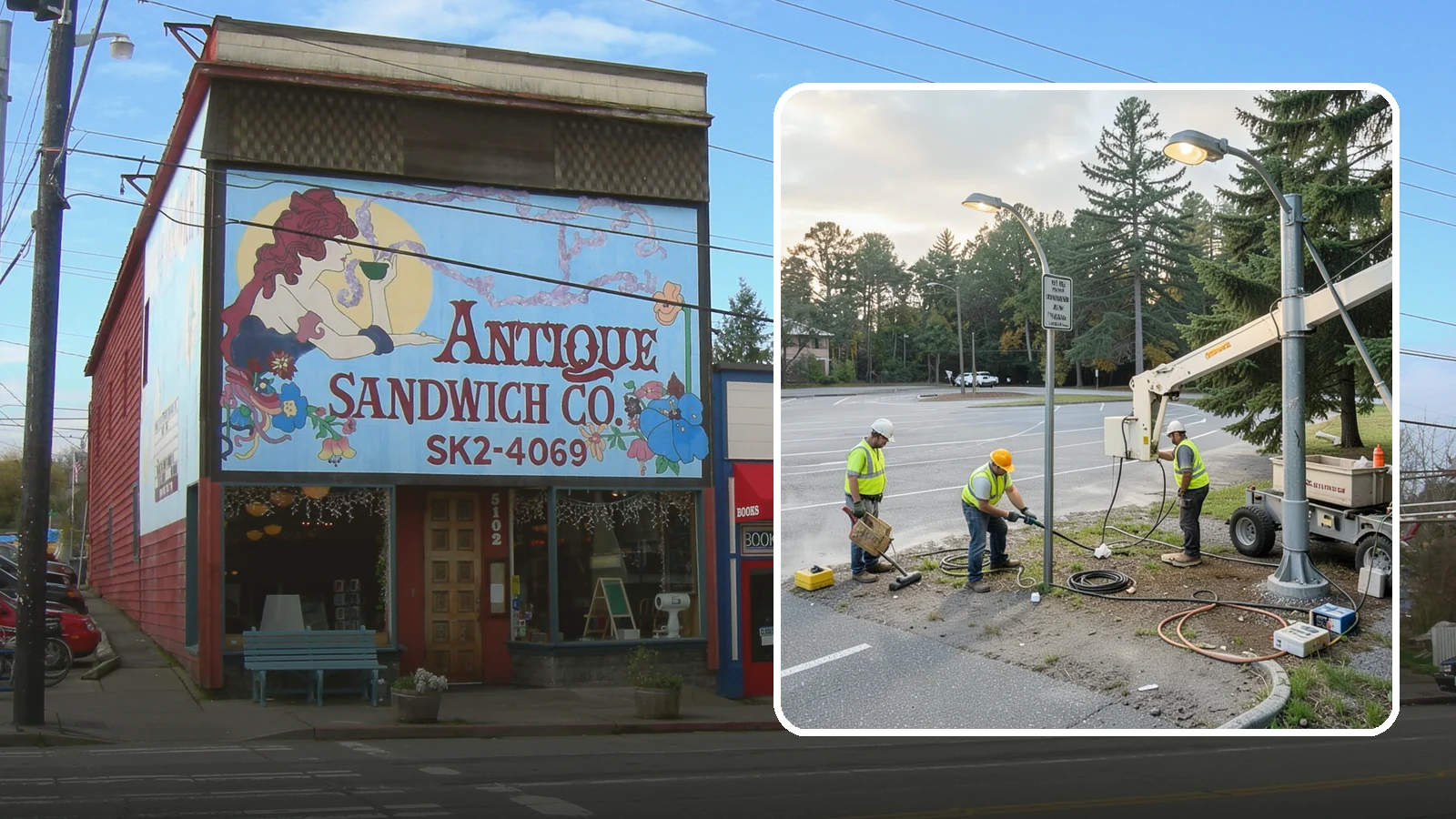 Parking Lot Lighting in Ruston, Pierce County, WA - Maintenance and repair of pole-mounted parking lot lighting at public facilities and transit sites.
