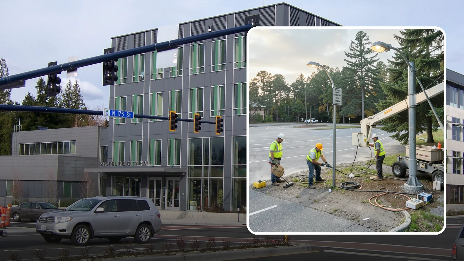 Parking Lot Lighting in Shoreline, King County, WA - Maintenance and repair of pole-mounted parking lot lighting at public facilities and transit sites.