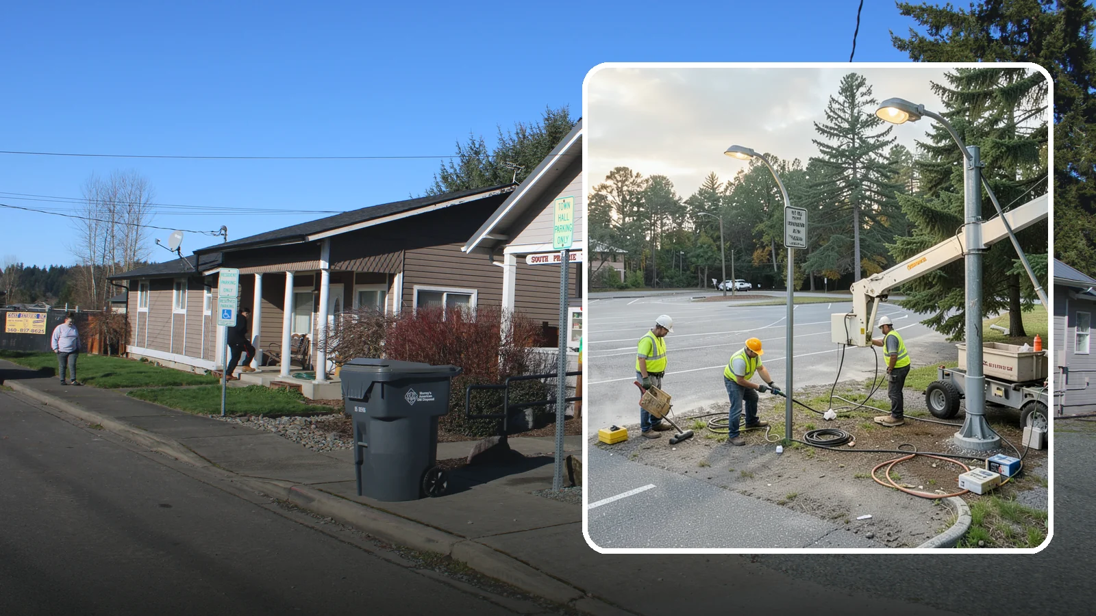 Parking Lot Lighting in South Prairie, Pierce County, WA - Maintenance and repair of pole-mounted parking lot lighting at public facilities and transit sites.