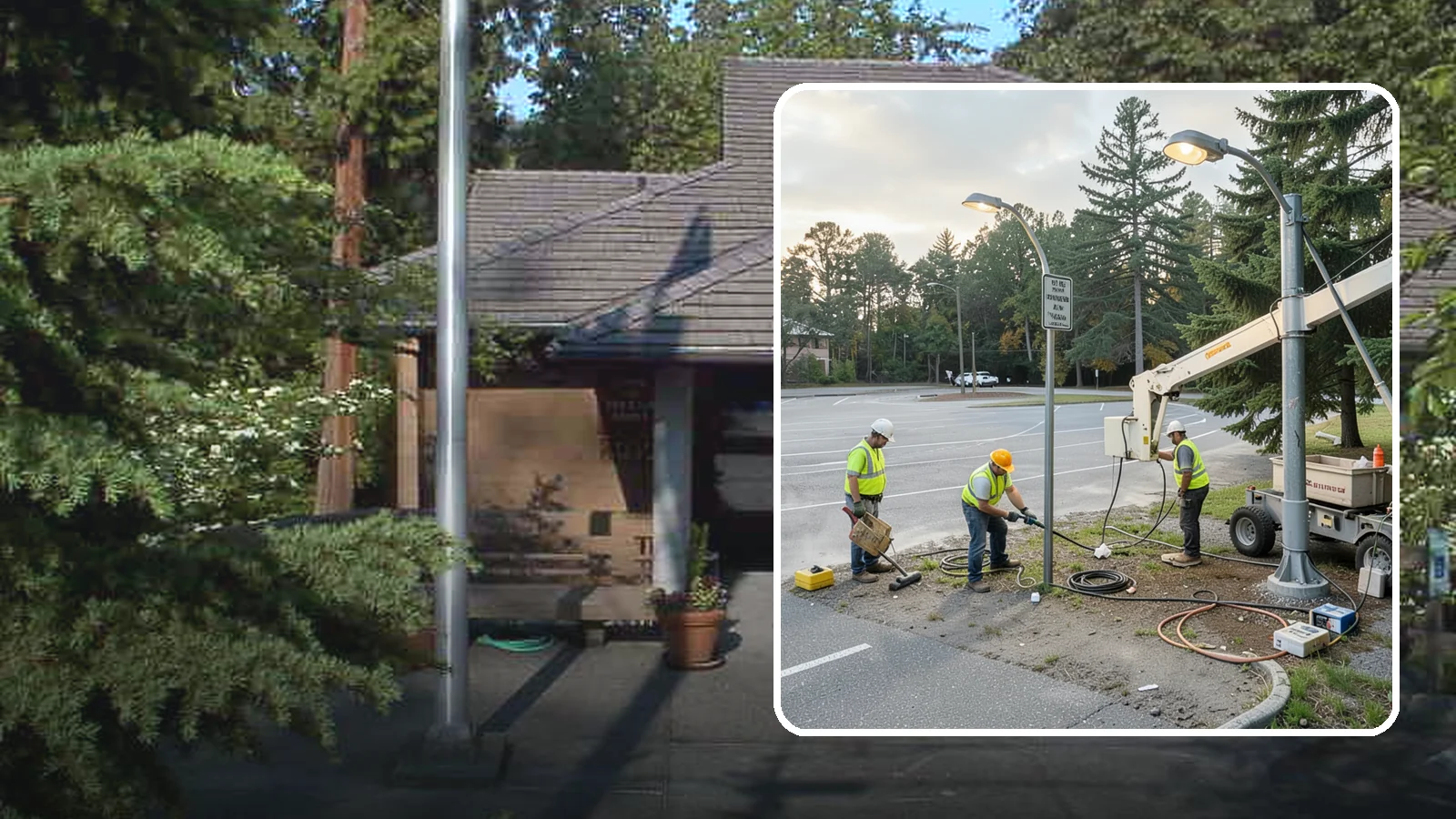 Parking Lot Lighting in Yarrow Point, King County, WA - Maintenance and repair of pole-mounted parking lot lighting at public facilities and transit sites.