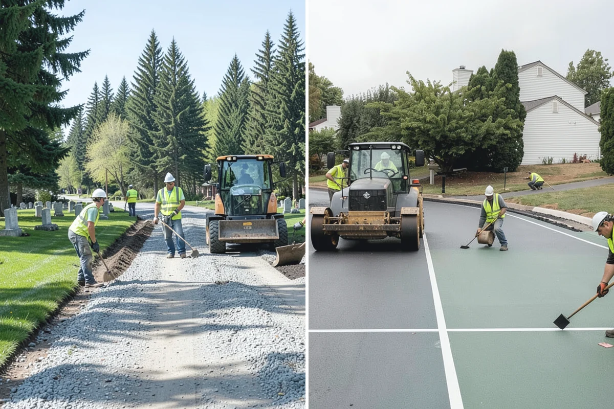 Parking Lot Paving in Beaux Arts Village, King County, WA - Grade and build the base to the design section