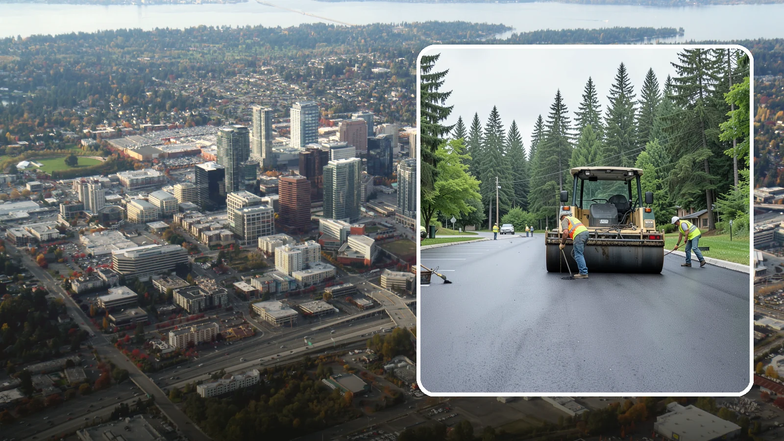 Parking Lot Paving in Bellevue, King County, WA - Full-depth and overlay paving for municipal parking lots at facilities, parks, and transit sites.