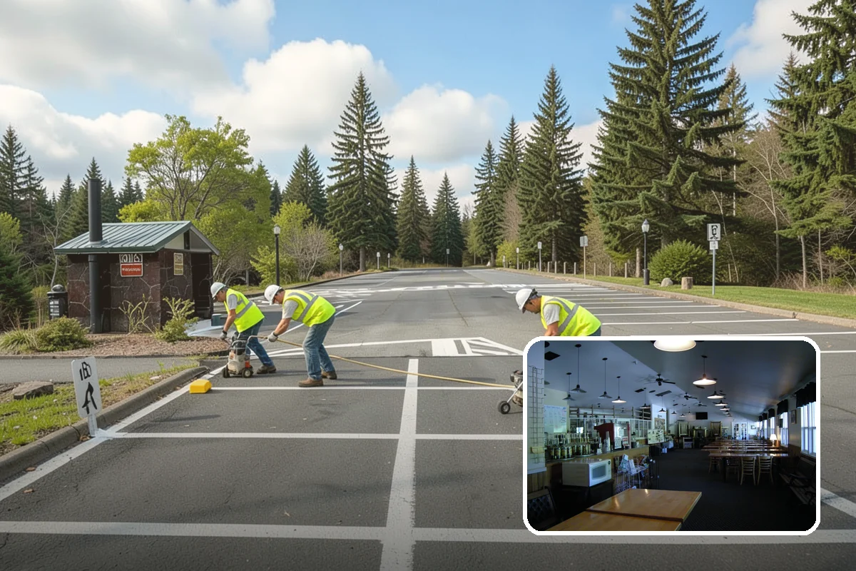 Parking Lot Paving in Black Diamond, King County, WA - Engineered section sized to actual lot traffic