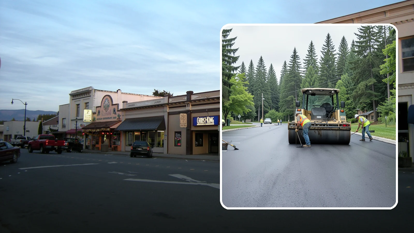 Parking Lot Paving in Burlington, Skagit County, WA - Full-depth and overlay paving for municipal parking lots at facilities, parks, and transit sites.