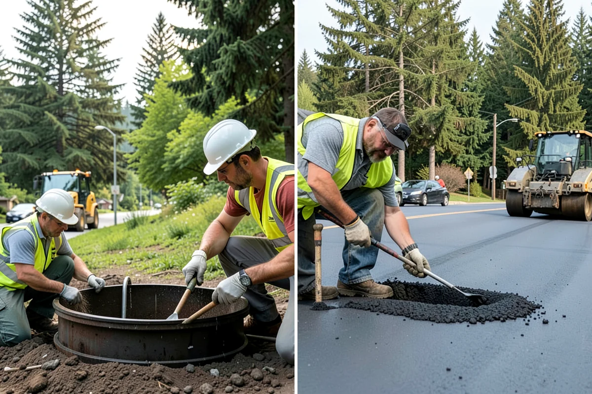 Parking Lot Paving in Clyde Hill, King County, WA - Grade and build the base to the design section