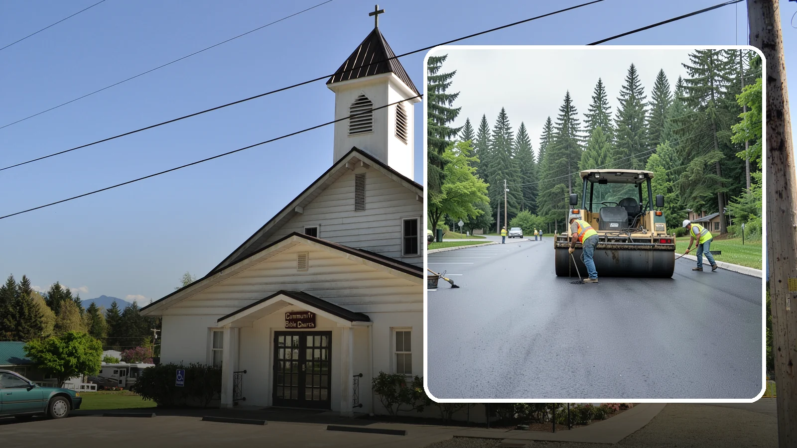 Parking Lot Paving in Concrete, Skagit County, WA - Full-depth and overlay paving for municipal parking lots at facilities, parks, and transit sites.