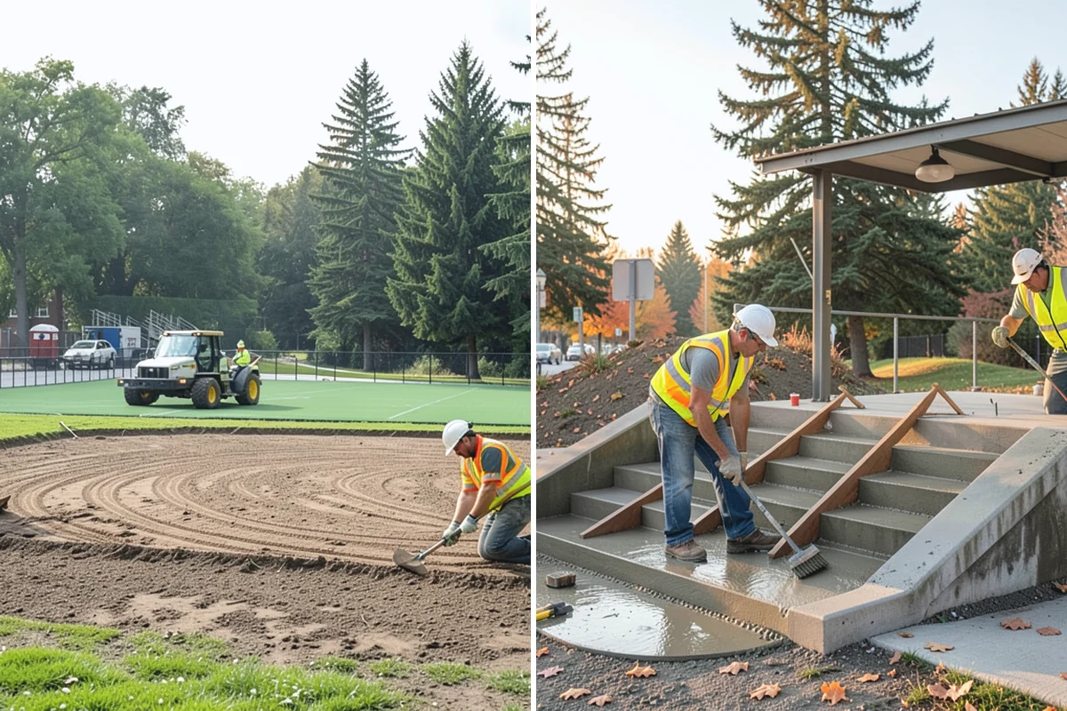 Parking Lot Paving in Des Moines, King County, WA - Grade and build the base to the design section