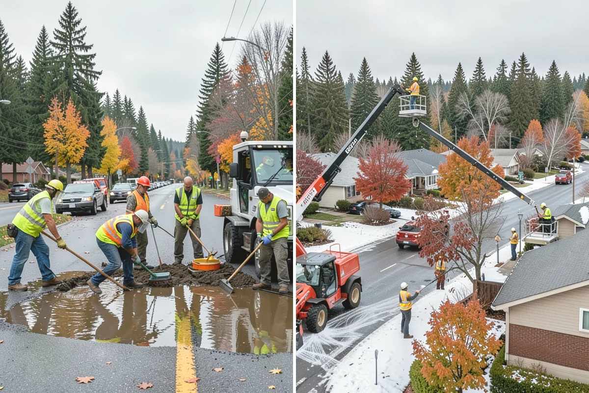 Parking Lot Paving in Duvall, King County, WA - Grade and build the base to the design section