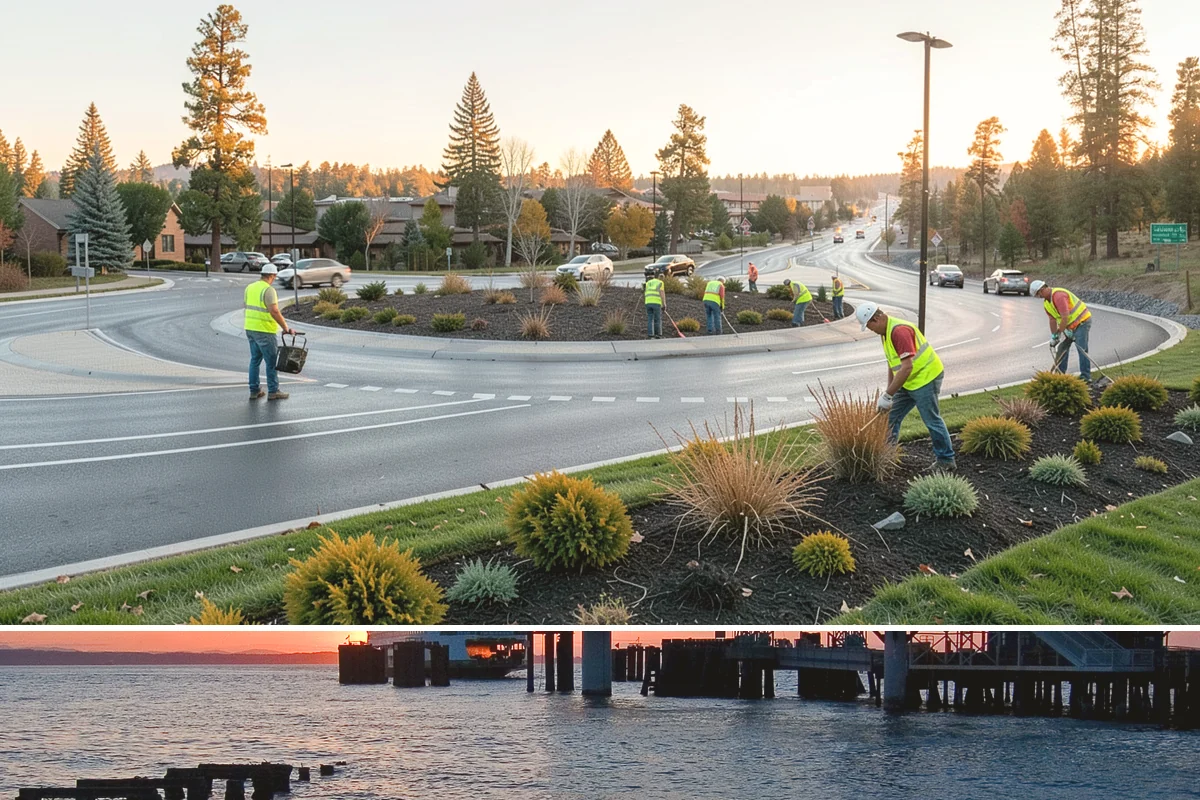 Parking Lot Paving in Edmonds, Snohomish County, WA - Lot paving is scheduled in summer to secure the dry, warm weather that quality compaction requires.
