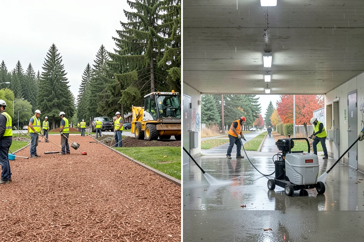Parking Lot Paving in Enumclaw, King County, WA - Grade and build the base to the design section