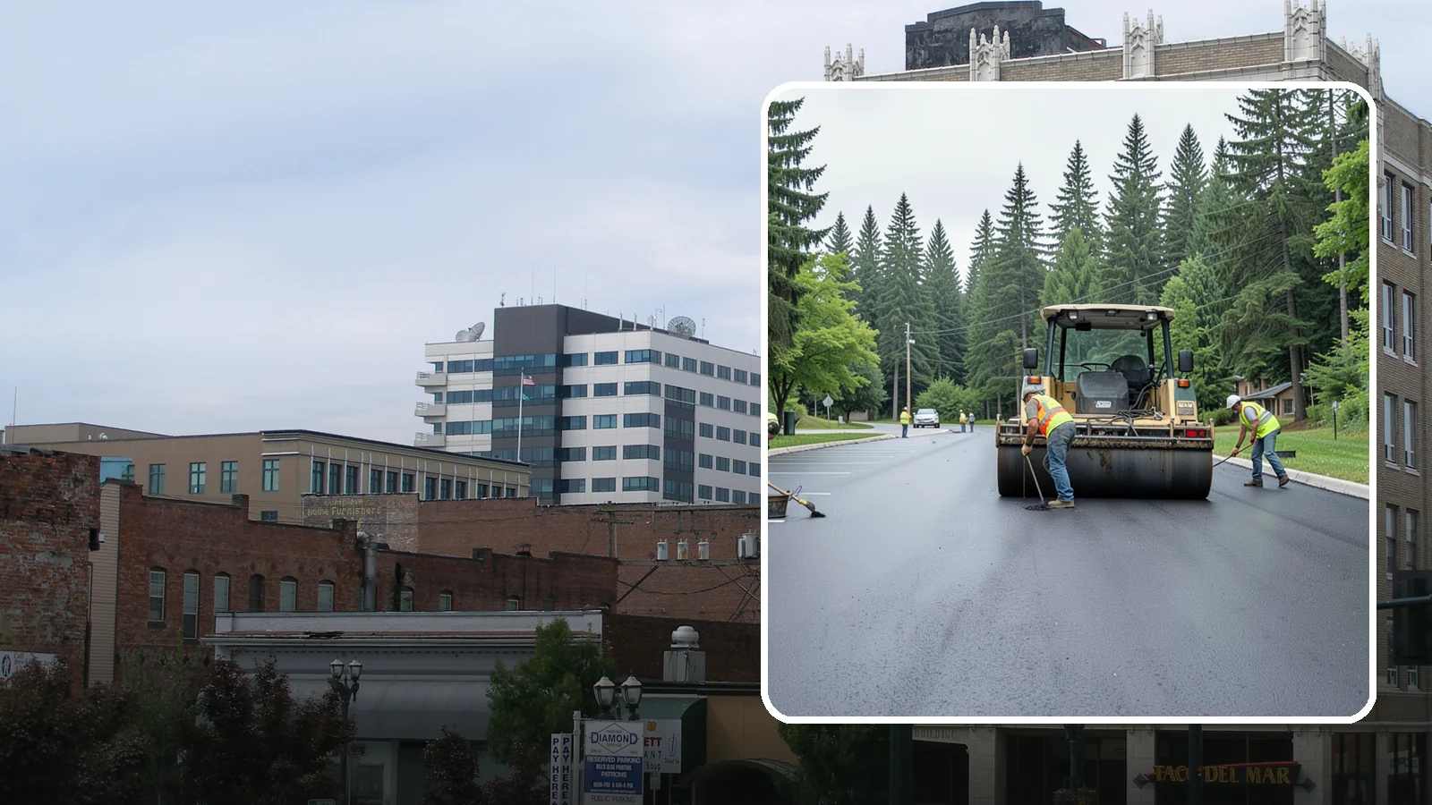 Parking Lot Paving in Everett, Snohomish County, WA - Full-depth and overlay paving for municipal parking lots at facilities, parks, and transit sites.