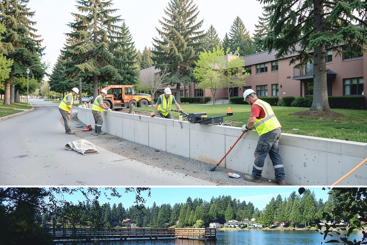 Parking Lot Paving in Federal Way, King County, WA - Lot paving is scheduled in summer to secure the dry, warm weather that quality compaction requires.