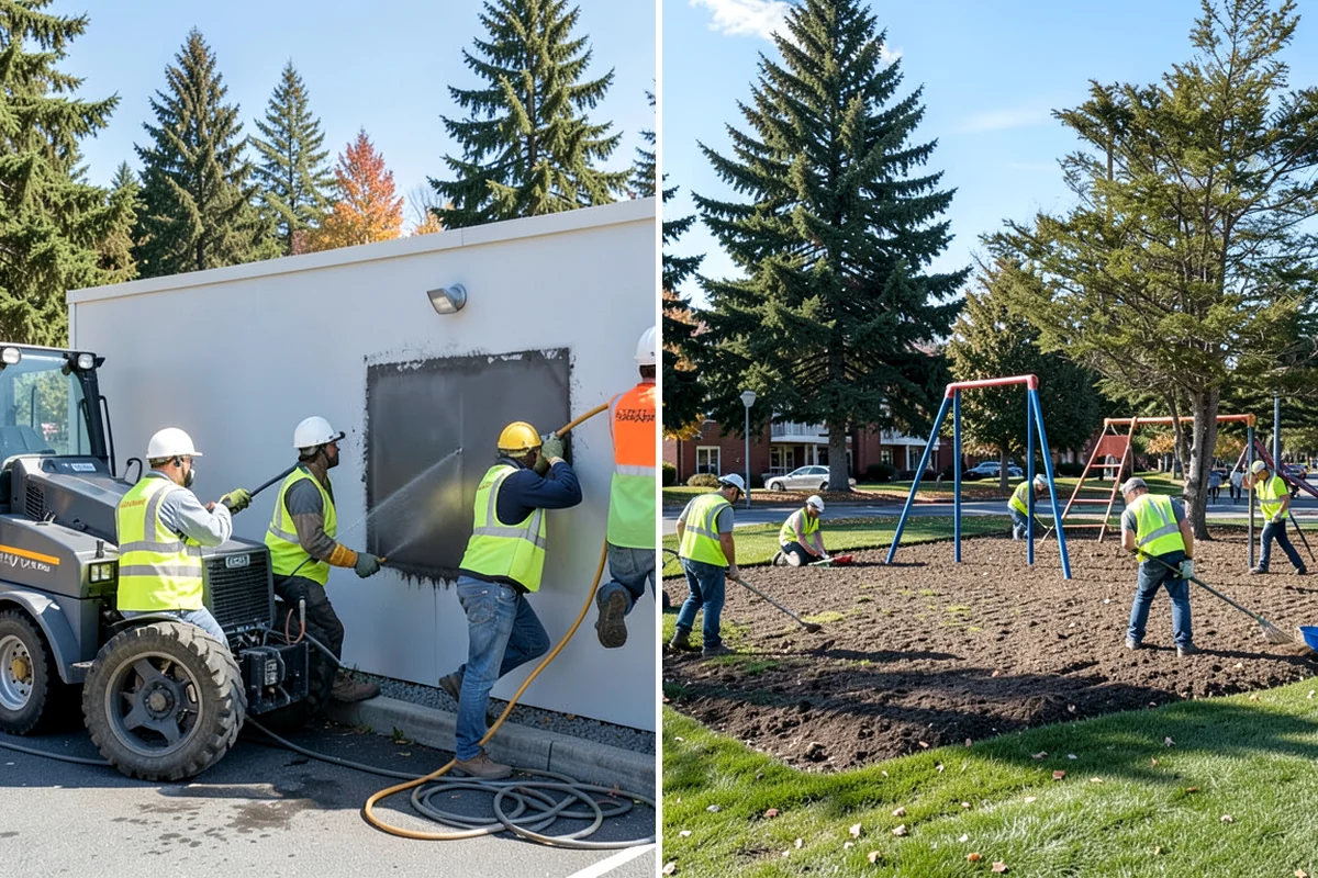 Parking Lot Paving in Hunts Point, King County, WA - Grade and build the base to the design section