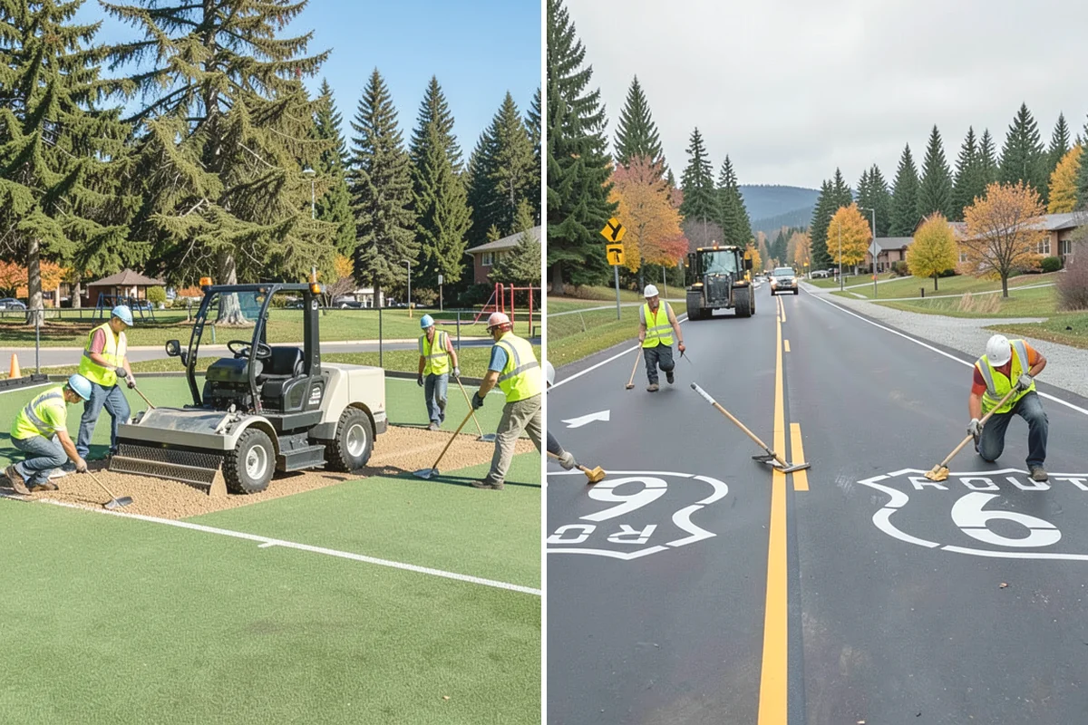 Parking Lot Paving in Issaquah, King County, WA - Grade and build the base to the design section