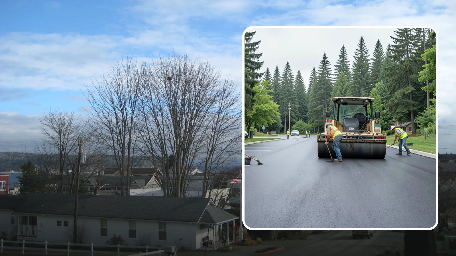 Parking Lot Paving in Langley, Island County, WA - Full-depth and overlay paving for municipal parking lots at facilities, parks, and transit sites.