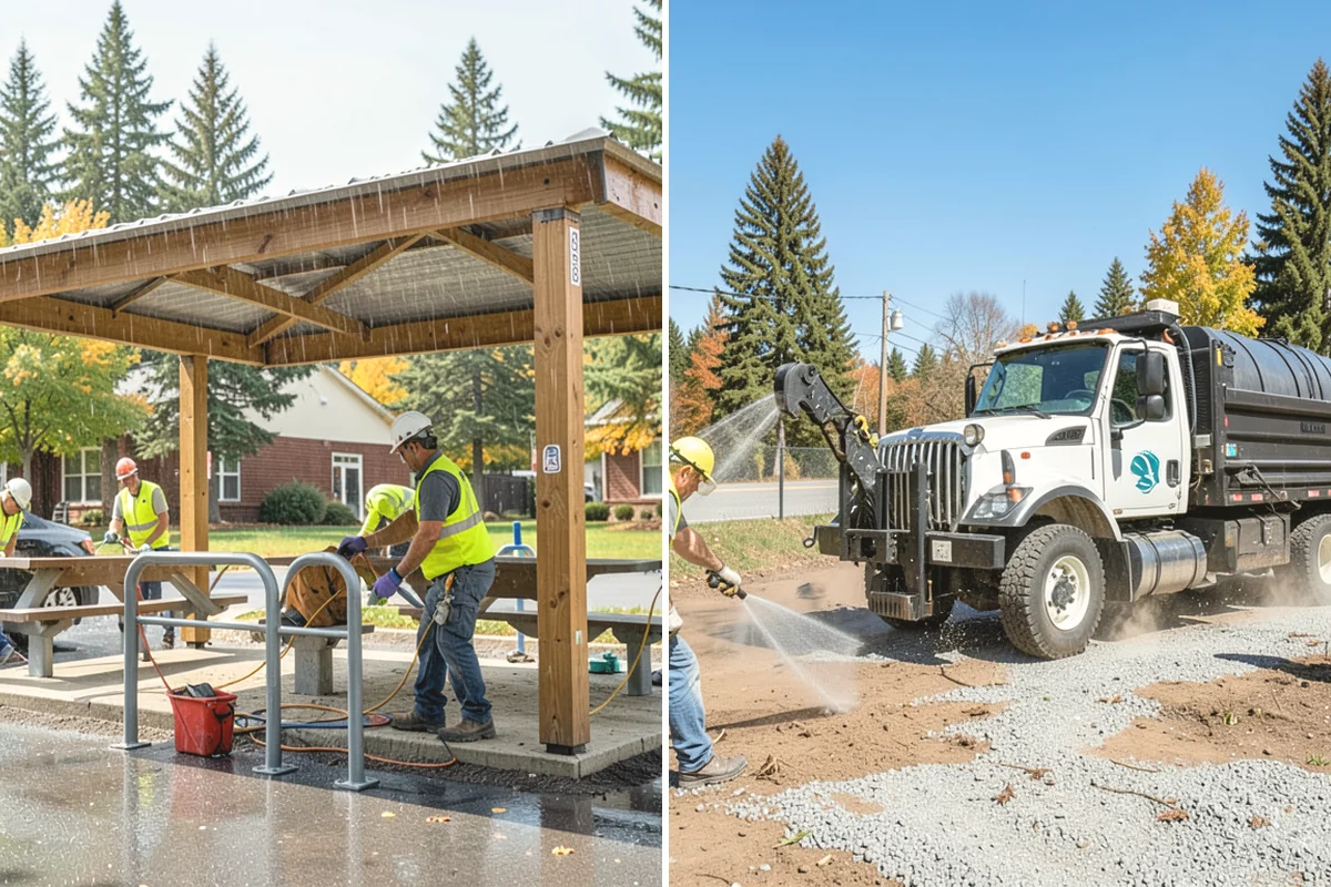 Parking Lot Paving in Mill Creek, Snohomish County, WA - Grade and build the base to the design section