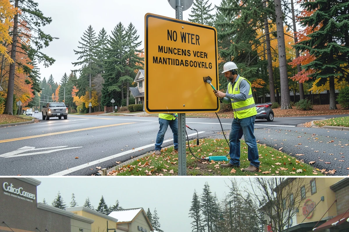 Parking Lot Paving in Mill Creek, Snohomish County, WA - Lot paving is scheduled in summer to secure the dry, warm weather that quality compaction requires.