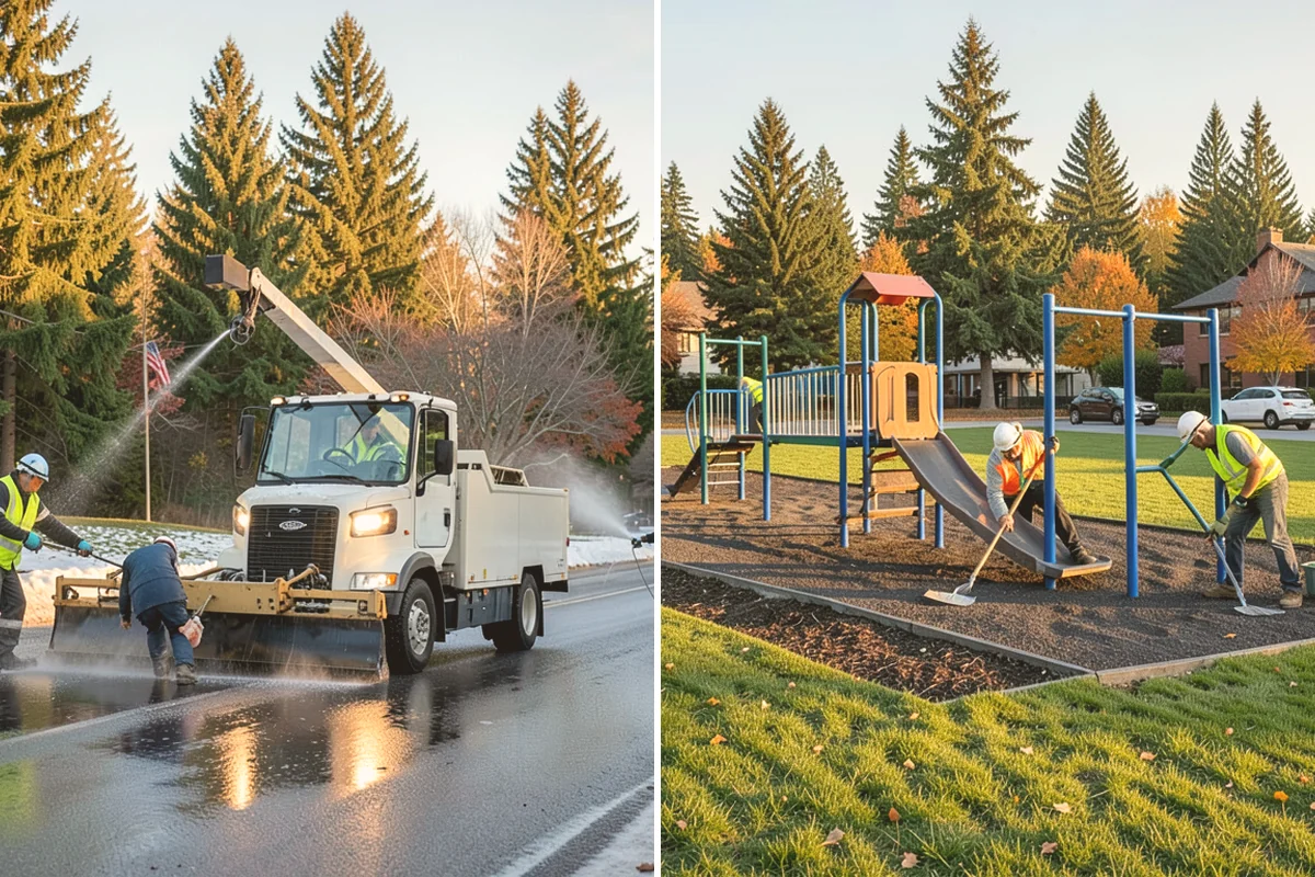 Parking Lot Paving in Orting, Pierce County, WA - Grade and build the base to the design section