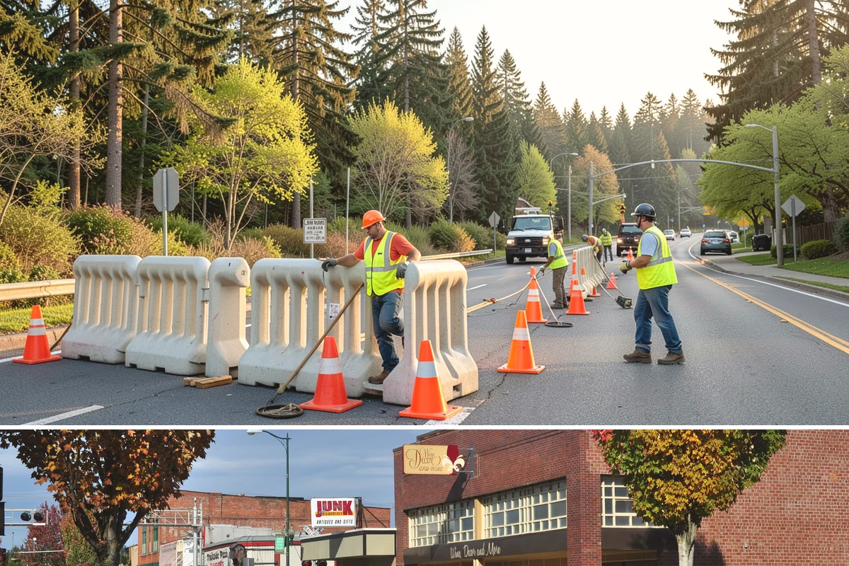 Parking Lot Paving in Puyallup, Pierce County, WA - Lot paving is scheduled in summer to secure the dry, warm weather that quality compaction requires.