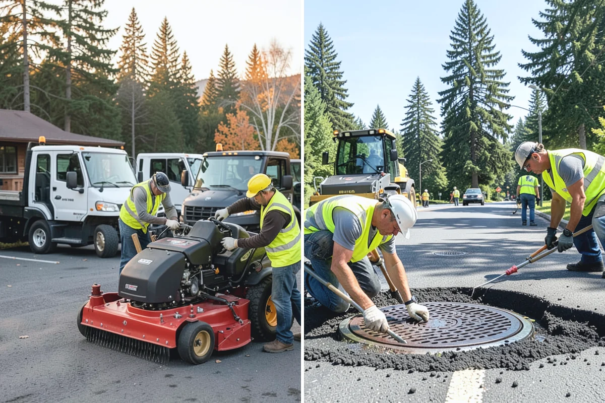 Parking Lot Paving in Redmond, King County, WA - Grade and build the base to the design section