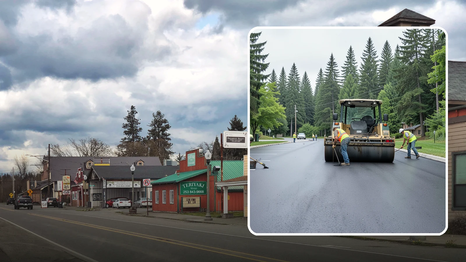 Parking Lot Paving in Roy, Pierce County, WA - Full-depth and overlay paving for municipal parking lots at facilities, parks, and transit sites.