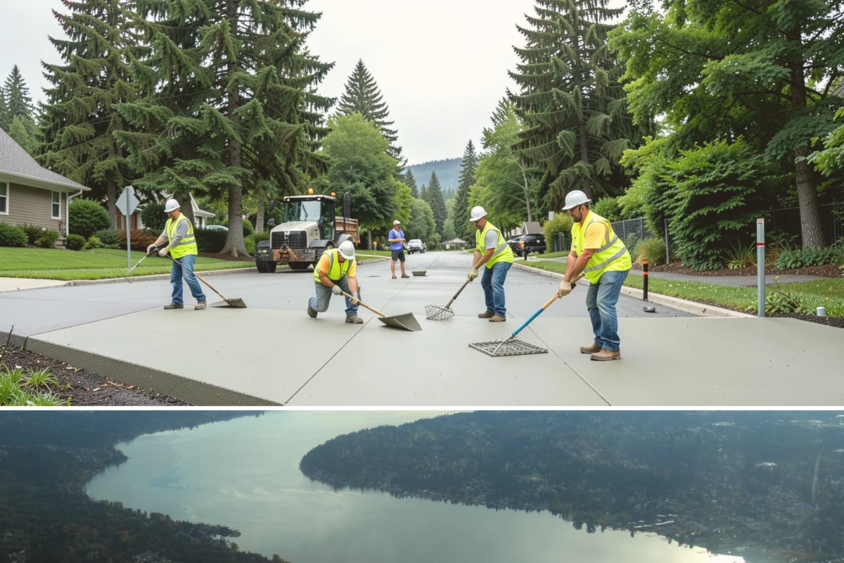 Parking Lot Paving in Sammamish, King County, WA - Lot paving is scheduled in summer to secure the dry, warm weather that quality compaction requires.