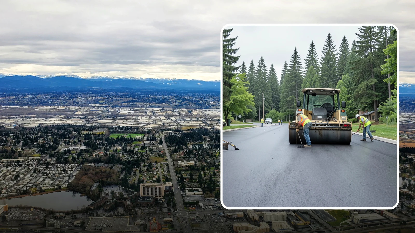 Parking Lot Paving in SeaTac, King County, WA - Full-depth and overlay paving for municipal parking lots at facilities, parks, and transit sites.