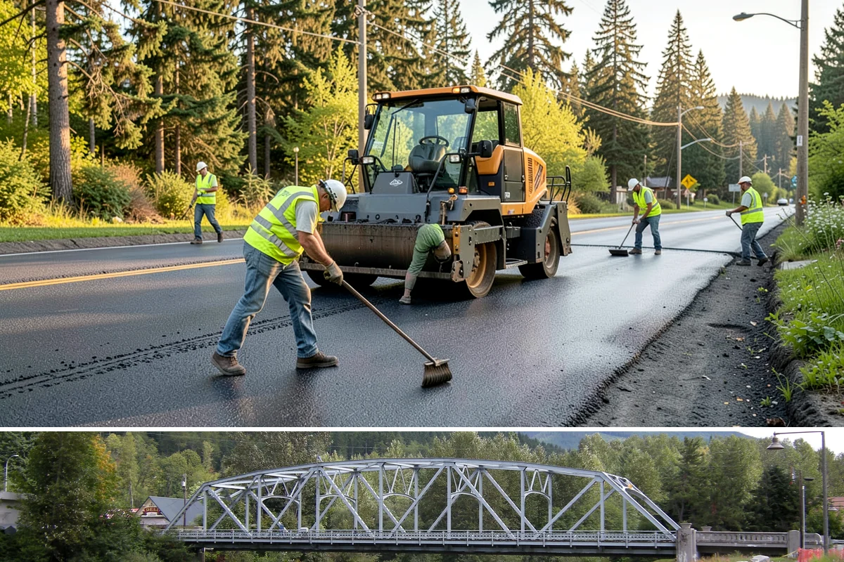 Parking Lot Paving in Skykomish, King County, WA - Lot paving is scheduled in summer to secure the dry, warm weather that quality compaction requires.