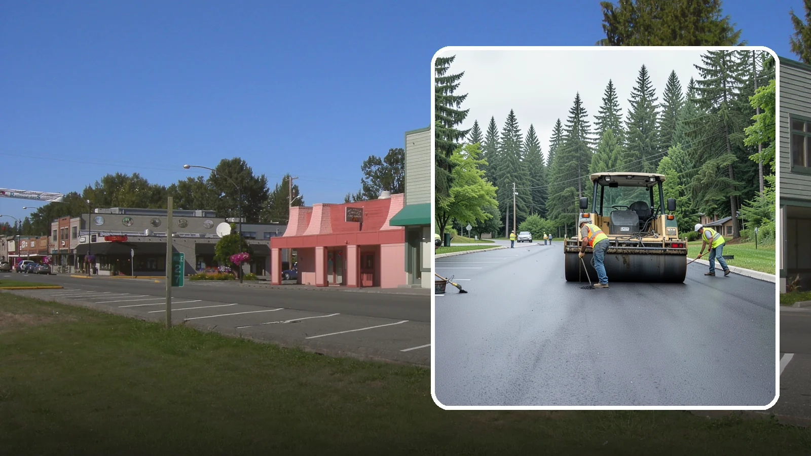 Parking Lot Paving in Snoqualmie, King County, WA - Full-depth and overlay paving for municipal parking lots at facilities, parks, and transit sites.