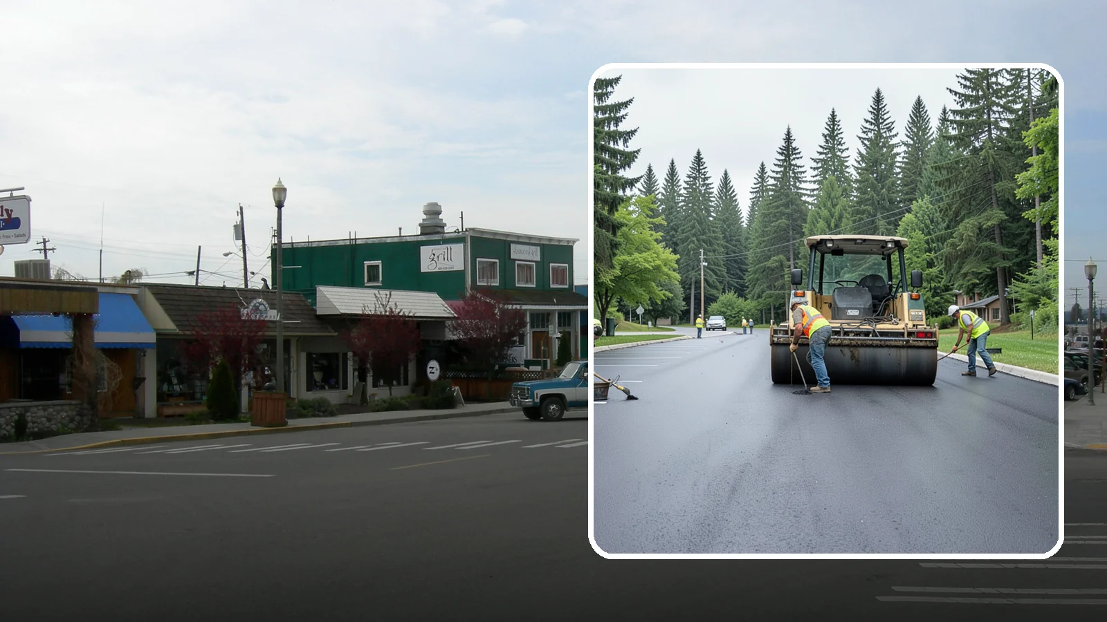 Parking Lot Paving in Stanwood, Snohomish County, WA - Full-depth and overlay paving for municipal parking lots at facilities, parks, and transit sites.