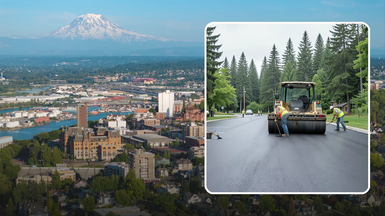 Parking Lot Paving in Tacoma, Pierce County, WA - Full-depth and overlay paving for municipal parking lots at facilities, parks, and transit sites.