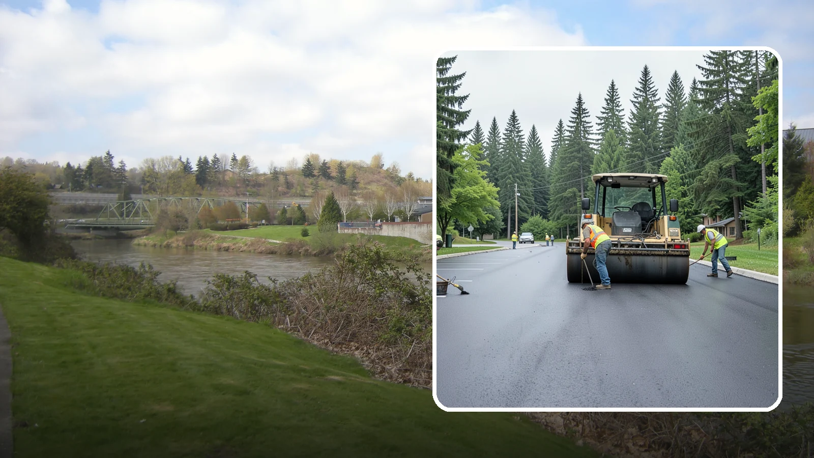 Parking Lot Paving in Tukwila, King County, WA - Full-depth and overlay paving for municipal parking lots at facilities, parks, and transit sites.