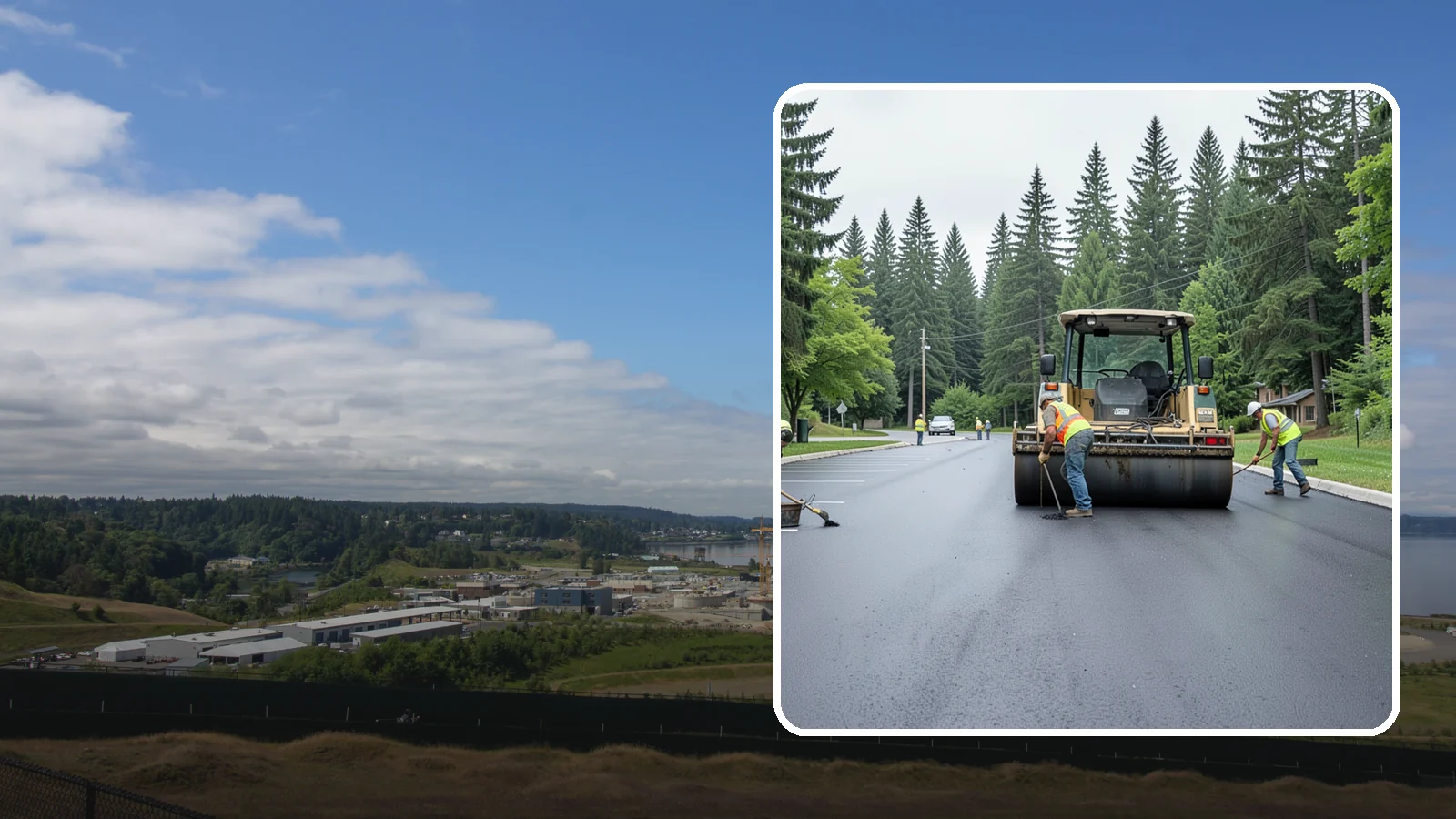 Parking Lot Paving in University Place, Pierce County, WA - Full-depth and overlay paving for municipal parking lots at facilities, parks, and transit sites.