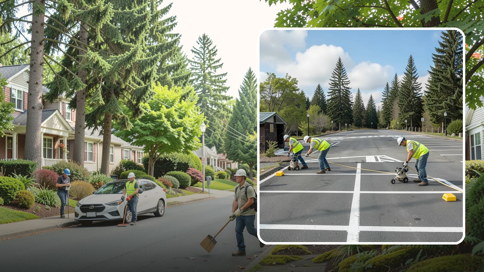 Parking Lot Restriping in Beaux Arts Village, King County, WA - Restriping refreshes faded stalls and layouts in municipal and agency parking lots.