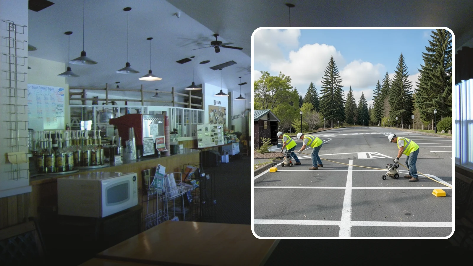 Parking Lot Restriping in Black Diamond, King County, WA - Restriping refreshes faded stalls and layouts in municipal and agency parking lots.