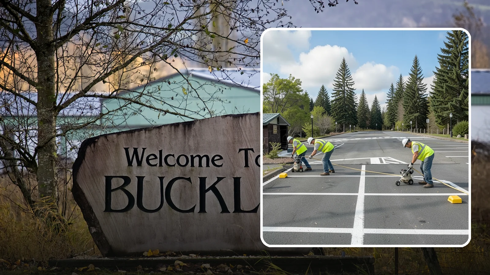 Parking Lot Restriping in Buckley, Pierce County, WA - Restriping refreshes faded stalls and layouts in municipal and agency parking lots.
