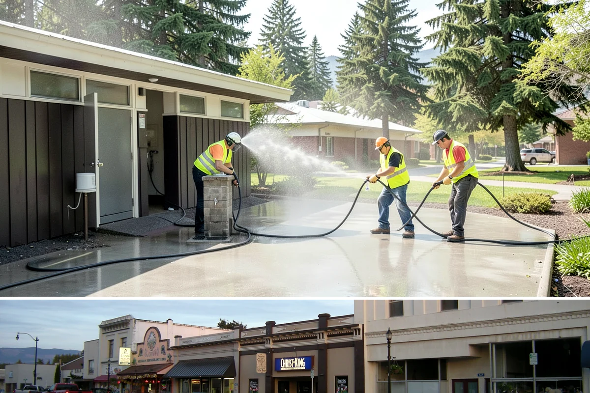 Parking Lot Restriping in Burlington, Skagit County, WA - Dry summer weather delivers the best adhesion and lets crews close sections of lot with minimal disruption.