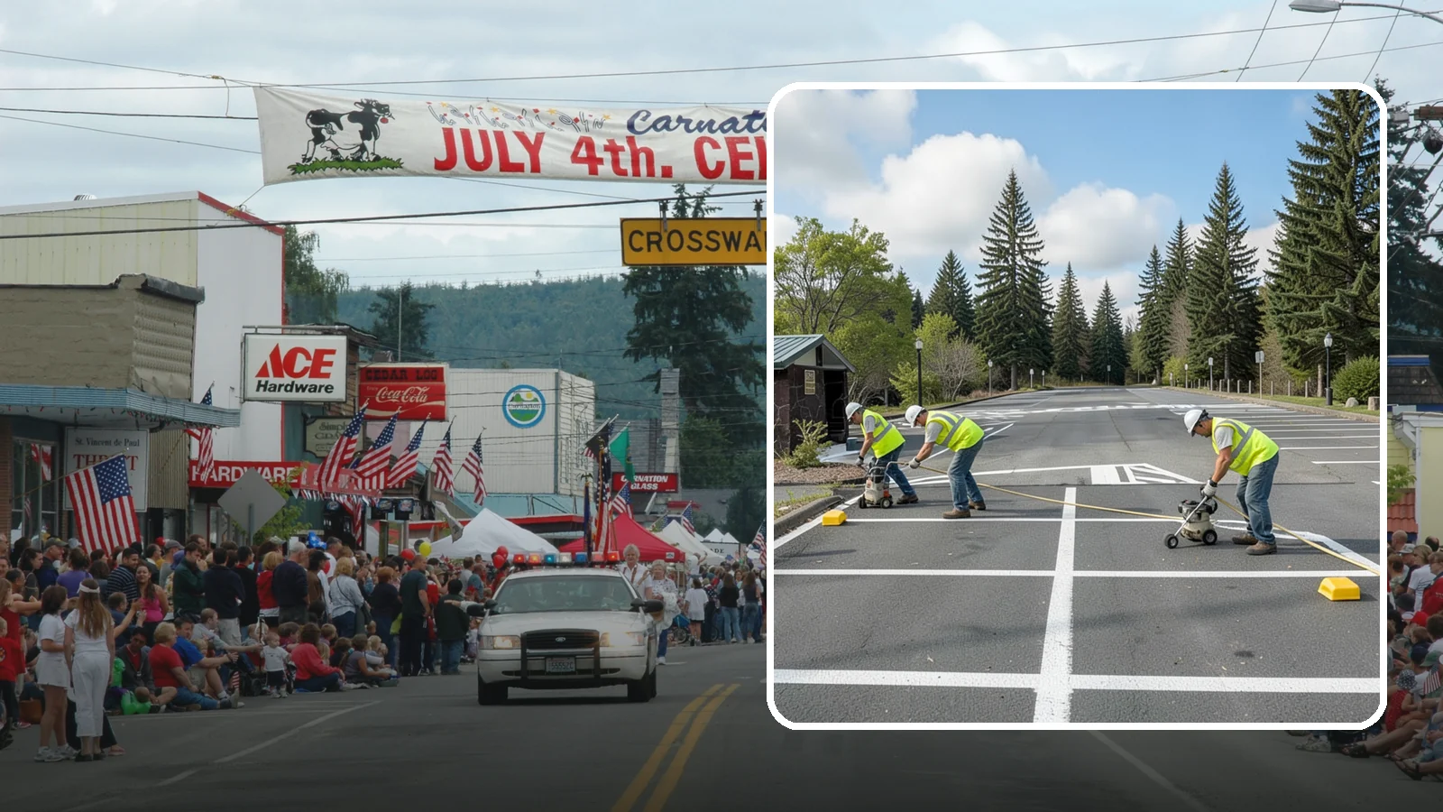 Parking Lot Restriping in Carnation, King County, WA - Restriping refreshes faded stalls and layouts in municipal and agency parking lots.
