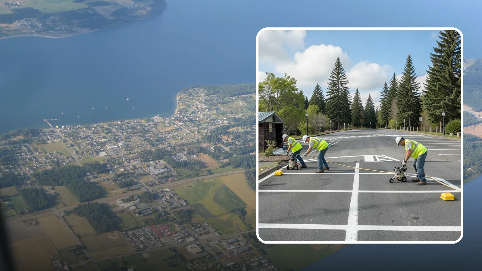 Parking Lot Restriping in Coupeville, Island County, WA - Restriping refreshes faded stalls and layouts in municipal and agency parking lots.