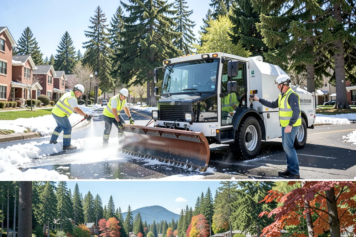 Parking Lot Restriping in Covington, King County, WA - Dry summer weather delivers the best adhesion and lets crews close sections of lot with minimal disruption.