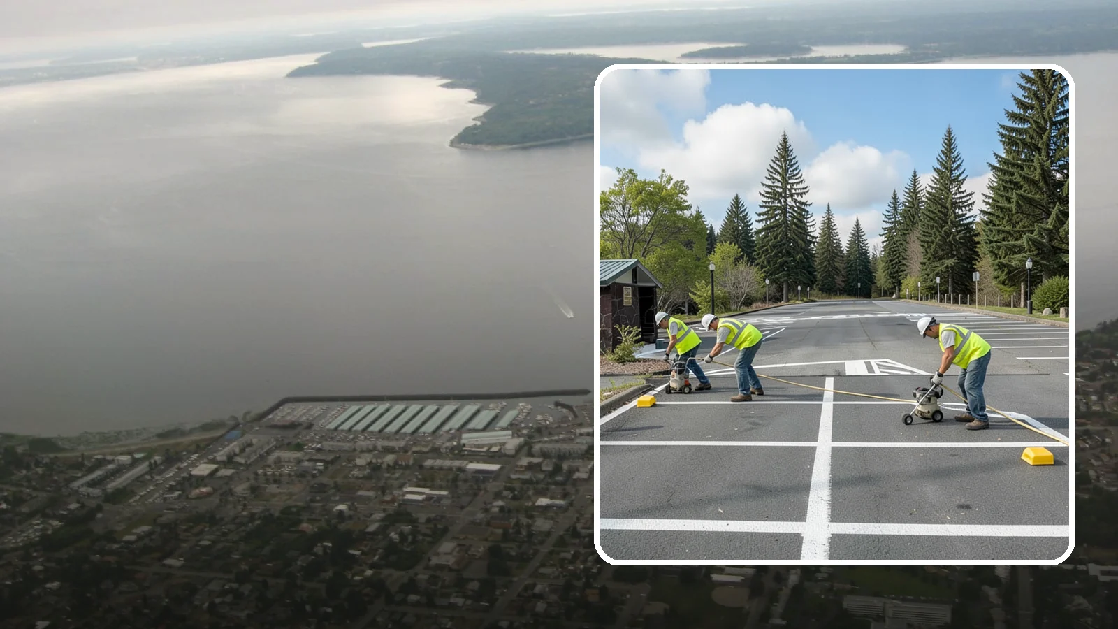 Parking Lot Restriping in Des Moines, King County, WA - Restriping refreshes faded stalls and layouts in municipal and agency parking lots.