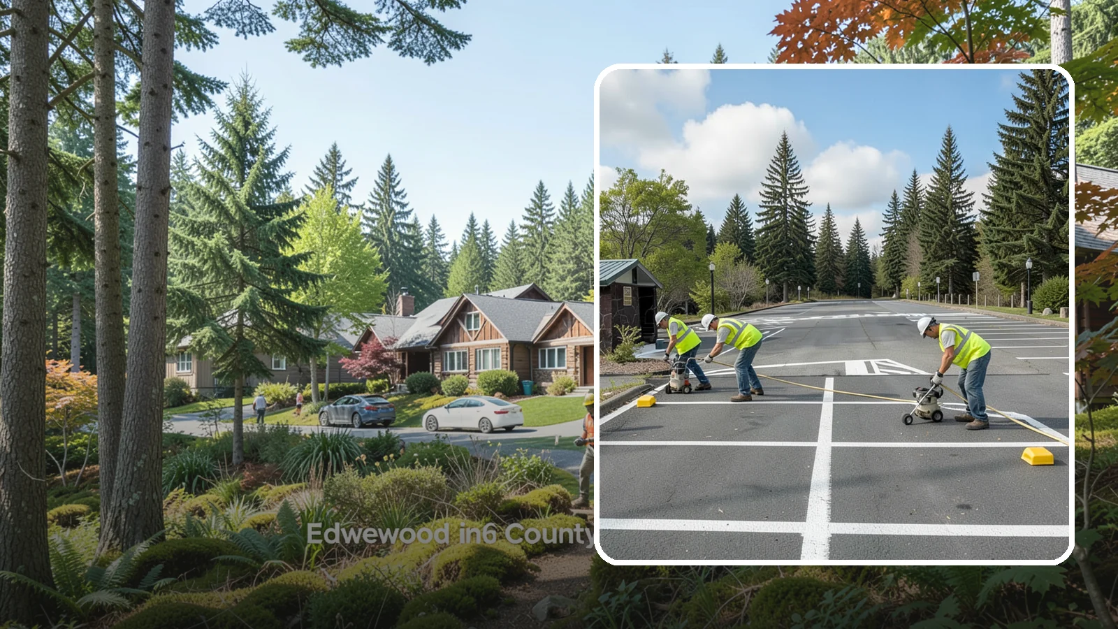 Parking Lot Restriping in Edgewood, Pierce County, WA - Restriping refreshes faded stalls and layouts in municipal and agency parking lots.
