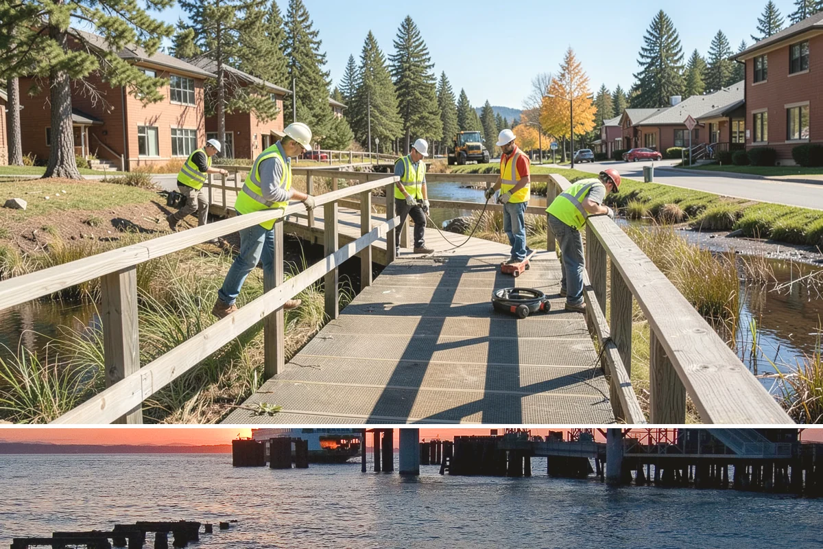Parking Lot Restriping in Edmonds, Snohomish County, WA - Dry summer weather delivers the best adhesion and lets crews close sections of lot with minimal disruption.