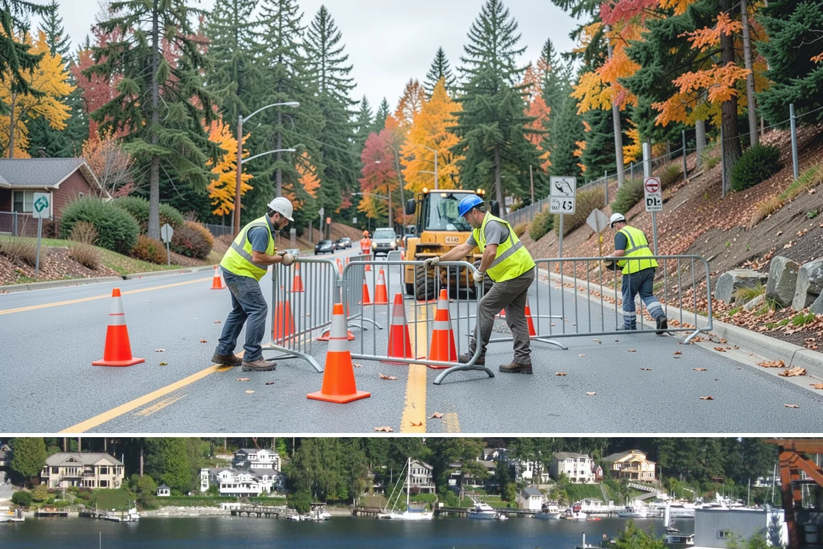 Parking Lot Restriping in Gig Harbor, Pierce County, WA - Dry summer weather delivers the best adhesion and lets crews close sections of lot with minimal disruption.